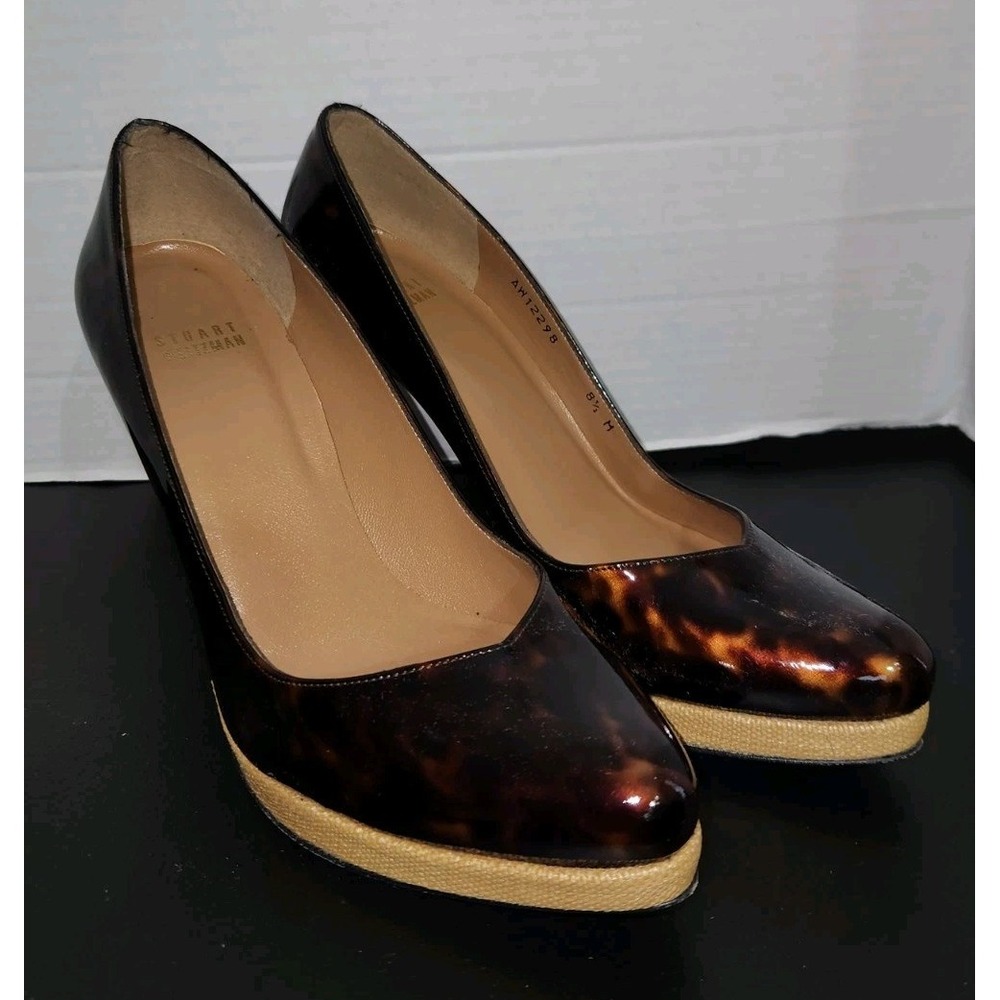 Stuart‎ Weitzman Tortoise Shell Size 8.5M High Heels Leather Sole Platform Pumps